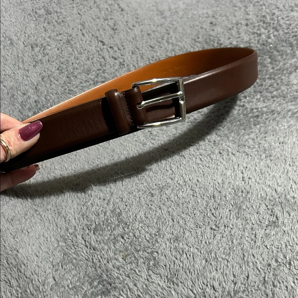 Polo Ralph Lauren Italian Leather Men's Belt with Silver Buckle